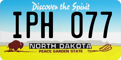 ND license plate IPH077