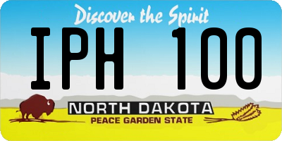 ND license plate IPH100