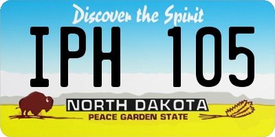 ND license plate IPH105