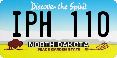 ND license plate IPH110