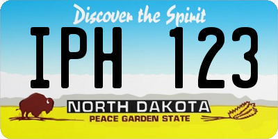 ND license plate IPH123