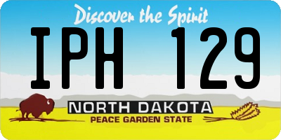 ND license plate IPH129