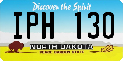 ND license plate IPH130