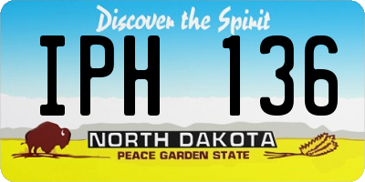 ND license plate IPH136