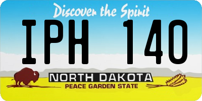 ND license plate IPH140
