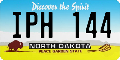 ND license plate IPH144
