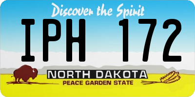 ND license plate IPH172