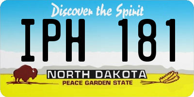 ND license plate IPH181