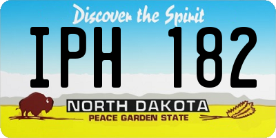 ND license plate IPH182