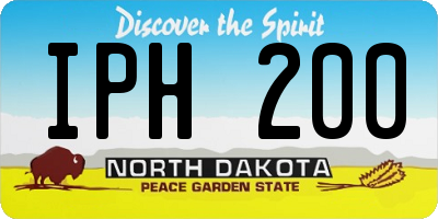 ND license plate IPH200