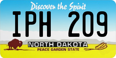 ND license plate IPH209