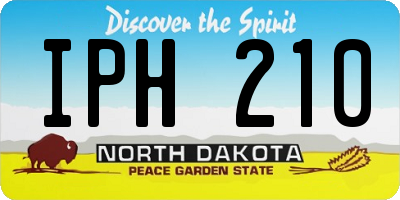 ND license plate IPH210