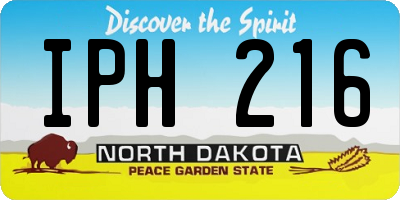 ND license plate IPH216