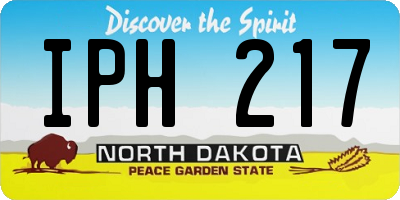 ND license plate IPH217