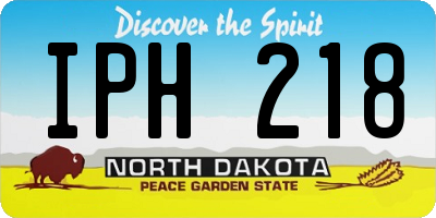 ND license plate IPH218