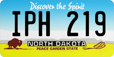 ND license plate IPH219