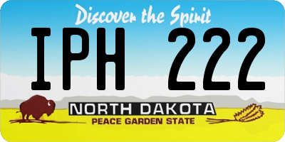 ND license plate IPH222