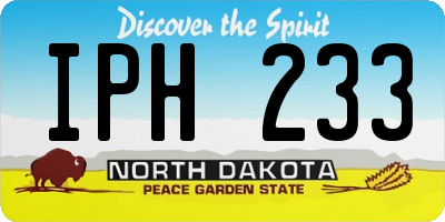 ND license plate IPH233