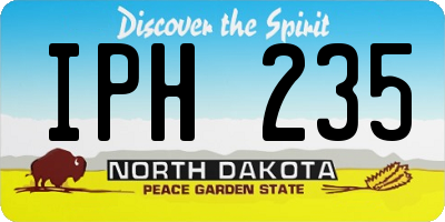 ND license plate IPH235