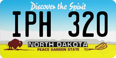 ND license plate IPH320