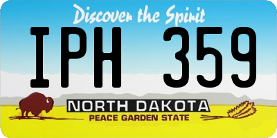 ND license plate IPH359