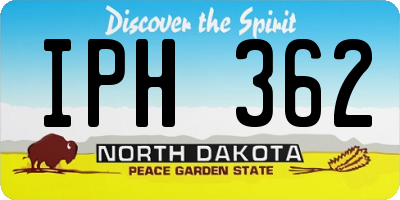 ND license plate IPH362