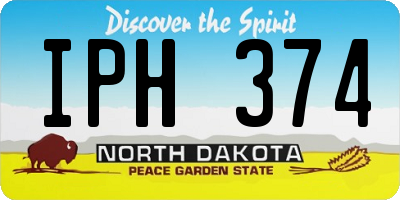 ND license plate IPH374
