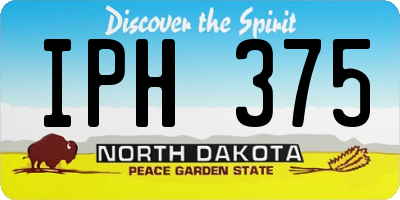 ND license plate IPH375