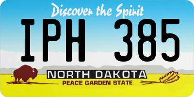 ND license plate IPH385