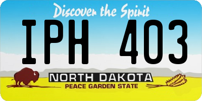 ND license plate IPH403