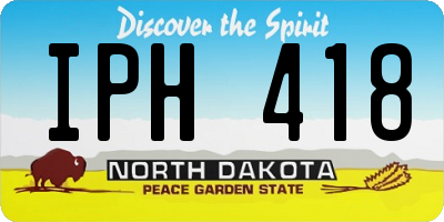 ND license plate IPH418