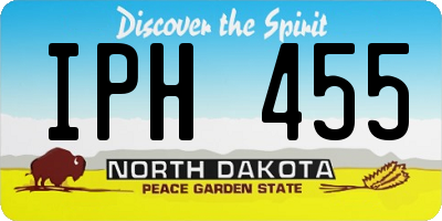 ND license plate IPH455