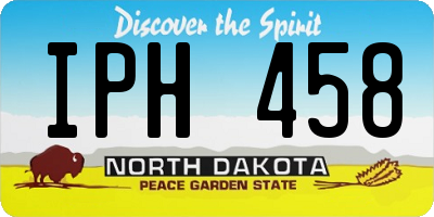 ND license plate IPH458