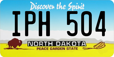 ND license plate IPH504