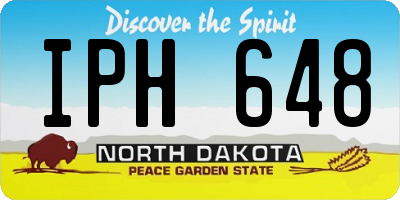 ND license plate IPH648