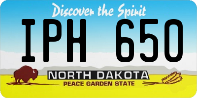 ND license plate IPH650