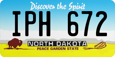 ND license plate IPH672