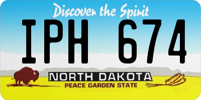 ND license plate IPH674