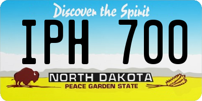 ND license plate IPH700