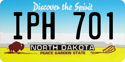 ND license plate IPH701