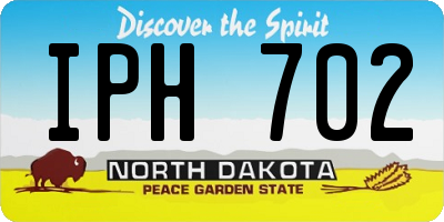ND license plate IPH702