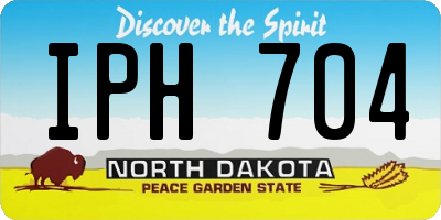ND license plate IPH704