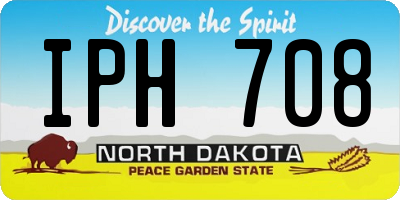 ND license plate IPH708