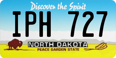 ND license plate IPH727