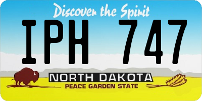 ND license plate IPH747