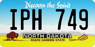 ND license plate IPH749