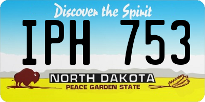 ND license plate IPH753