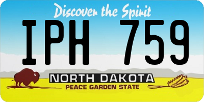 ND license plate IPH759