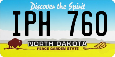 ND license plate IPH760