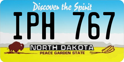 ND license plate IPH767